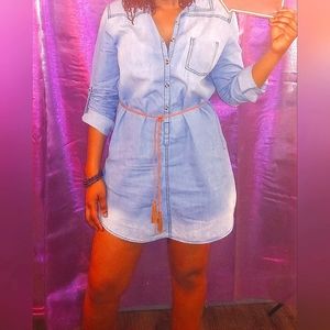 Chambray shirt dress